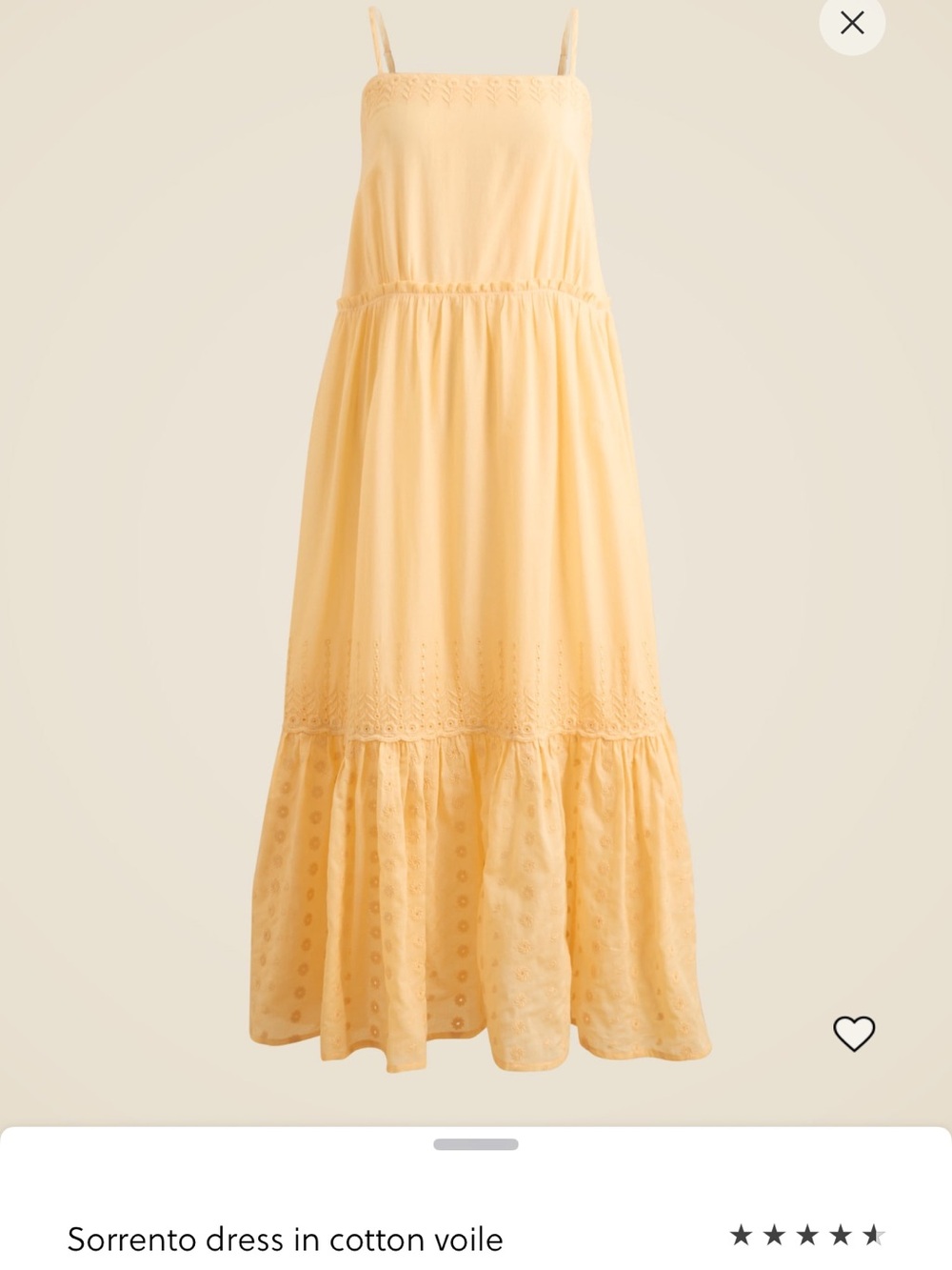 J. Crew Sorrento Yellow Dress